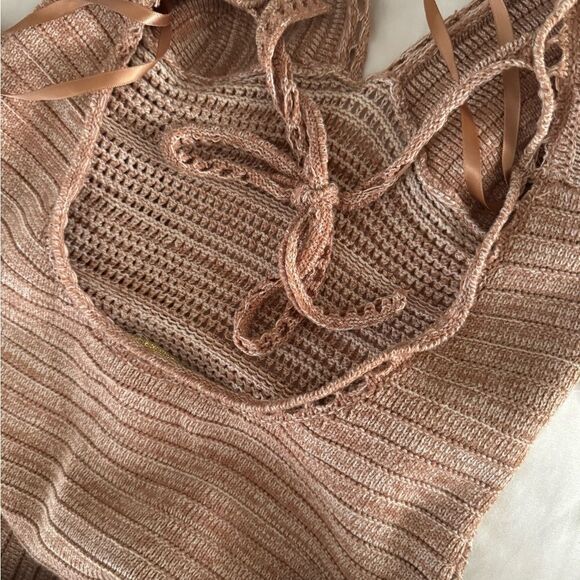 NWT Ronny Kobo Darcy Madi Open-Back Knit Maxi Dress S BROWN SAND - Picture 4 of 6